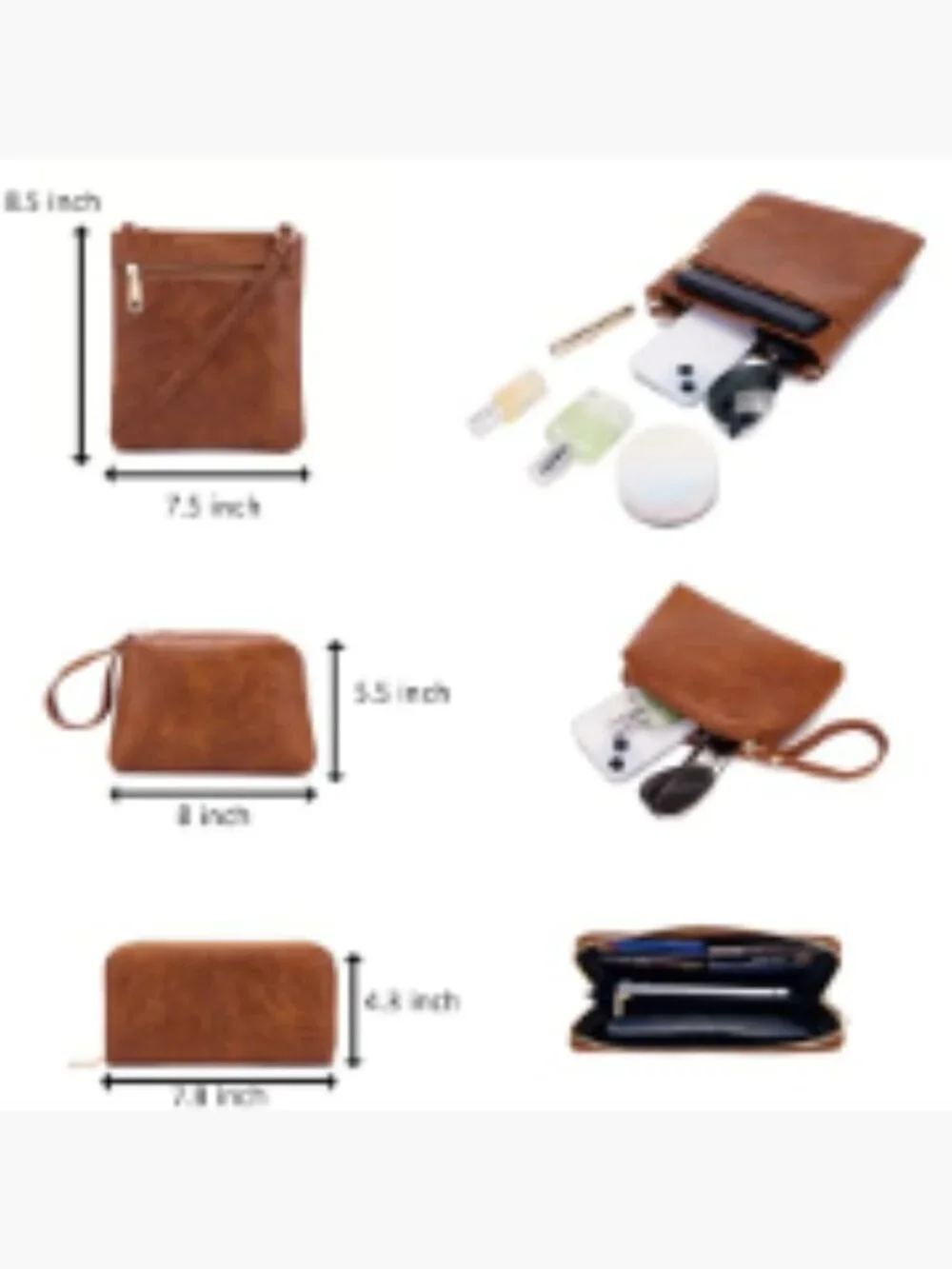 4-Piece Hobo Crossbody Handbag Set with Wallet, Tote and Coin Purse in Faux